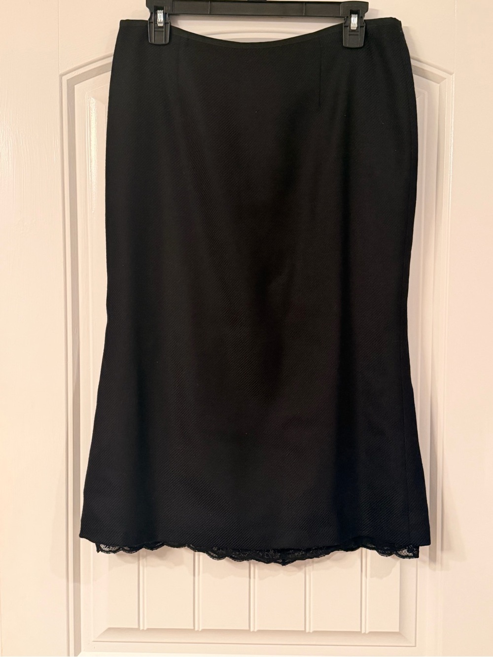 Express Black Pencil Skirt with Lace Hem